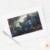 Batman met Batmobile in de regen Rechthoekige Sticker (Envelop)