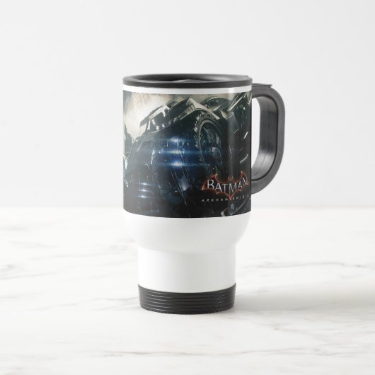 Batman met Batmobile in de regen Reisbeker (Voorkant rechts)