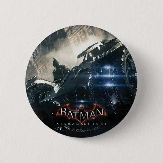 Batman met Batmobile in de regen Ronde Button 5,7 Cm (Voorkant)