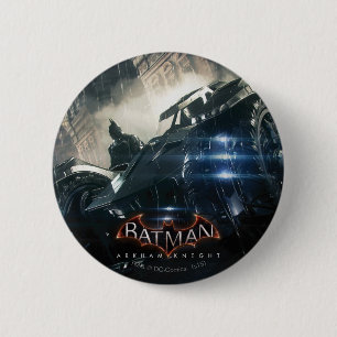Batman met Batmobile in de regen Ronde Button 5,7 Cm