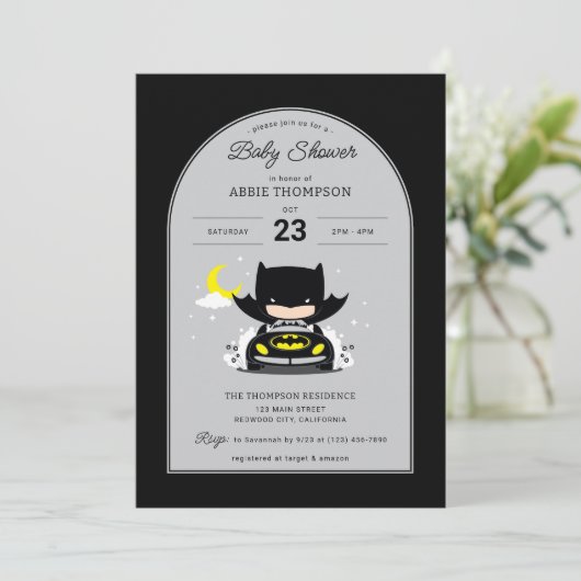 Batman - Moon and Stars Baby shower Kaart (Staand voorkant)