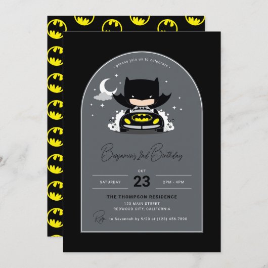 Batman - Moon and Stars Birthday Kaart (Voorkant / Achterkant)