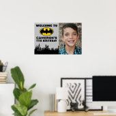 Batman | Naam en foto toevoegen Verjaardagsteken Poster (Thuiskantoor)