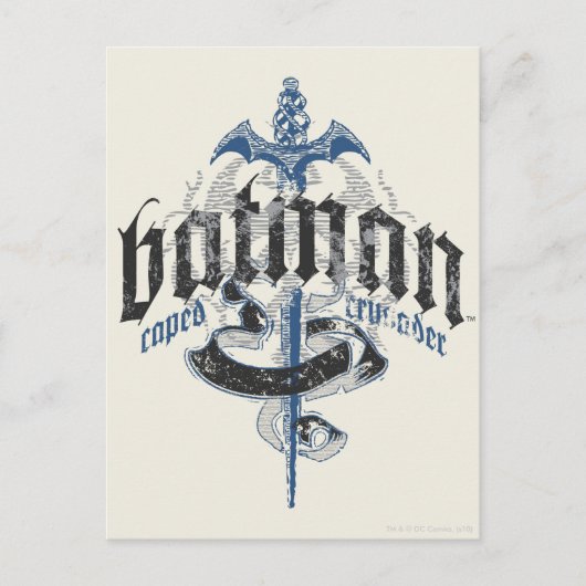 Batman | Naam met zwaard Logo Briefkaart (Voorkant)