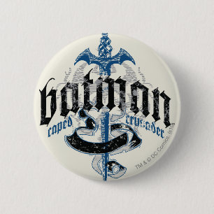 Batman   Naam met zwaard Logo Ronde Button 5,7 Cm