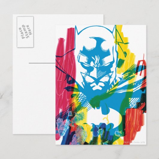 Batman Neon Marker Collage Briefkaart (Voorkant / Achterkant)