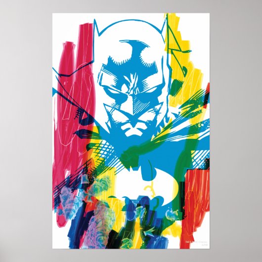 Batman Neon Marker Collage Poster (Voorkant)