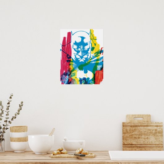 Batman Neon Marker Collage Poster (Keuken)