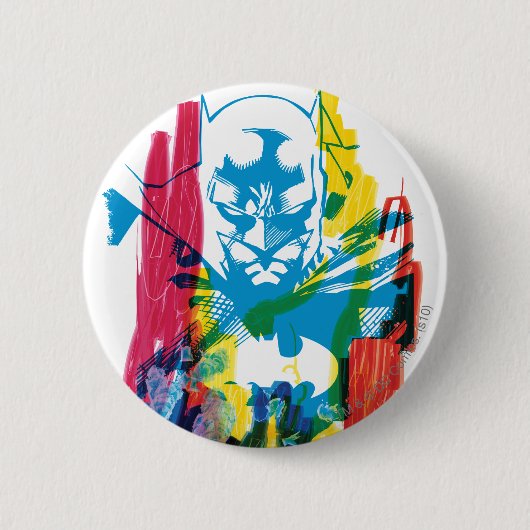 Batman Neon Marker Collage Ronde Button 5,7 Cm (Voorkant)