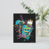Batman Neon The Dark Knight Collage Briefkaart (Staand voorkant)