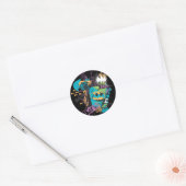 Batman Neon The Dark Knight Collage Ronde Sticker (Envelop)
