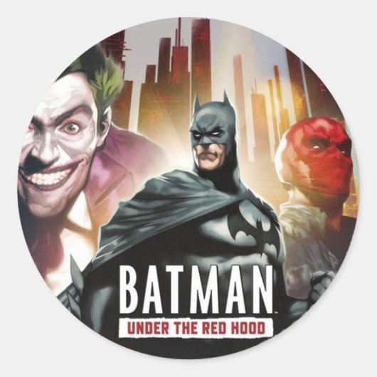 Batman onder het Rode Hood Ronde Sticker (Voorkant)