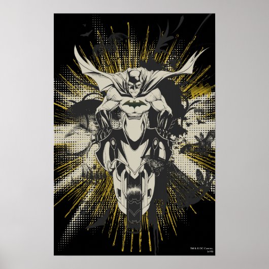 Batman op Bike Poster (Voorkant)