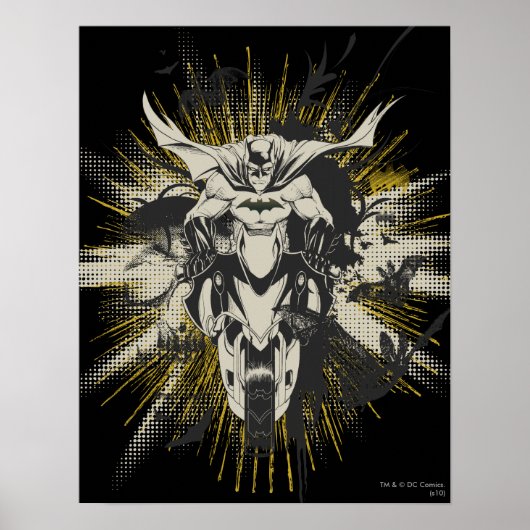 Batman op Bike Poster (Voorkant)