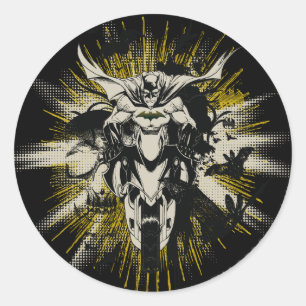 Batman op Bike Ronde Sticker