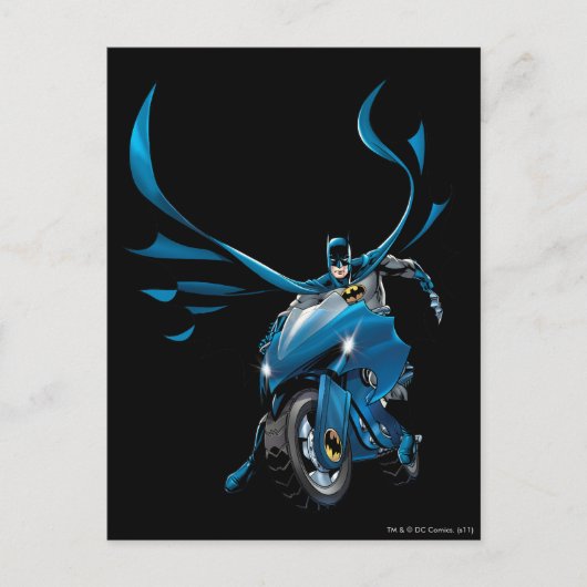 Batman op fiets briefkaart (Voorkant)
