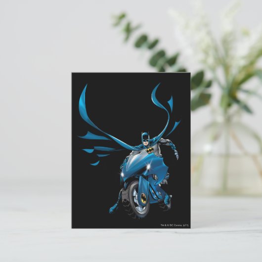 Batman op fiets briefkaart (Staand voorkant)