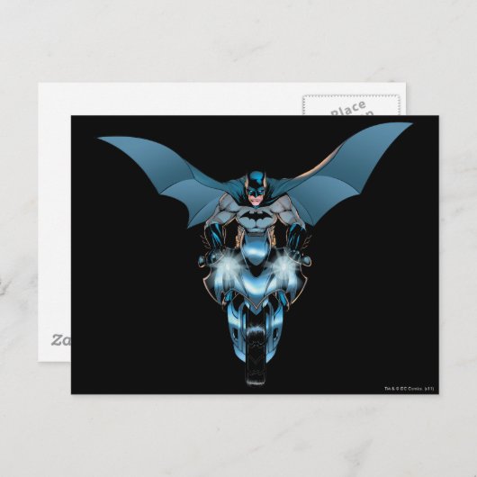 Batman op fiets met cape briefkaart (Voorkant / Achterkant)