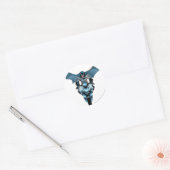 Batman op fiets met cape ronde sticker (Envelop)