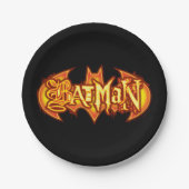Batman | Oranje seizoensgebonden Logo Papieren Bordje (Voorkant)