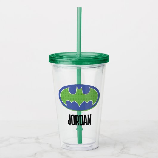 Batman | Paars en groen symbool Acryl Drinkbeker (Voorkant)