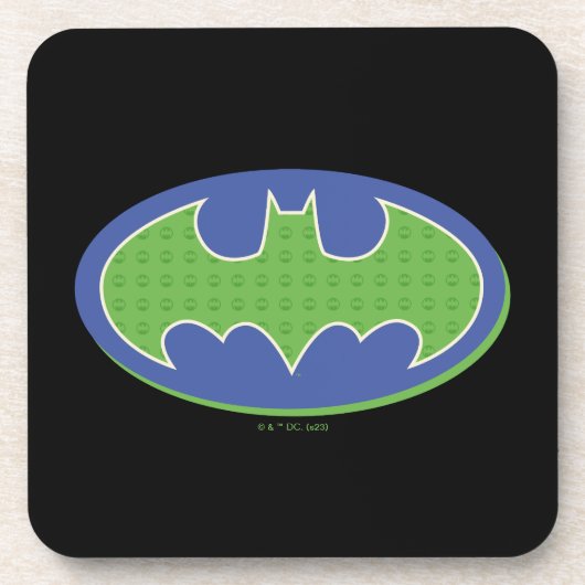 Batman | Paars en groen symbool Bier Onderzetter (Voorkant)