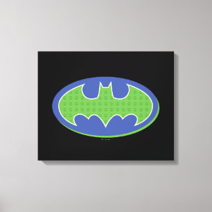 Batman   Paars en groen symbool Canvas Afdruk