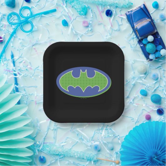 Batman | Paars en groen symbool Papieren Bordje (Feest)