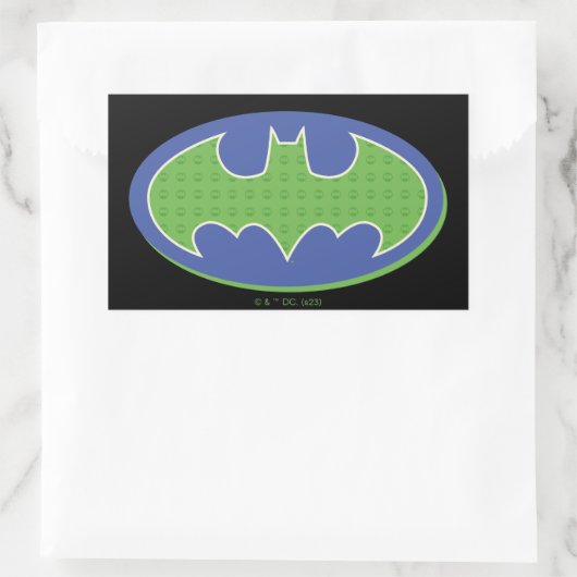 Batman | Paars en groen symbool Rechthoekige Sticker (Tas)