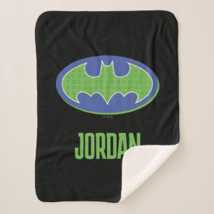 Batman   Paars en groen symbool Sherpa Deken