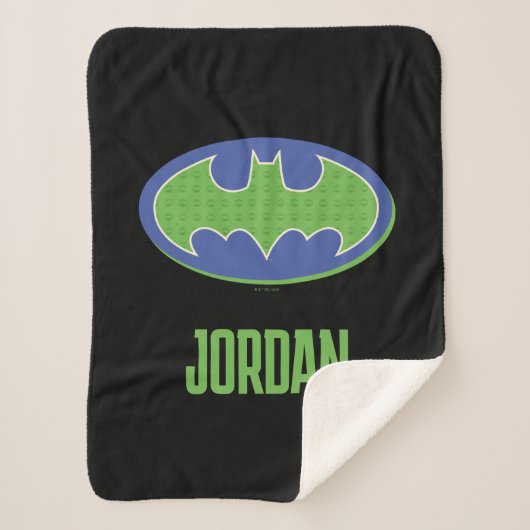 Batman | Paars en groen symbool Sherpa Deken (Voorkant)