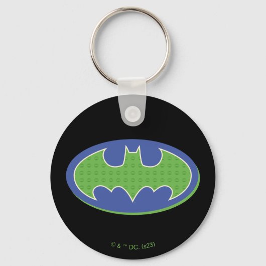Batman | Paars en groen symbool Sleutelhanger (Voorkant)