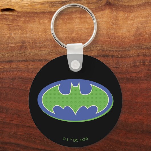 Batman | Paars en groen symbool Sleutelhanger (Voorkant)