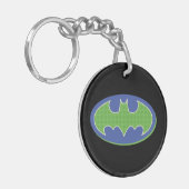Batman | Paars en groen symbool Sleutelhanger (Voorkant Links)