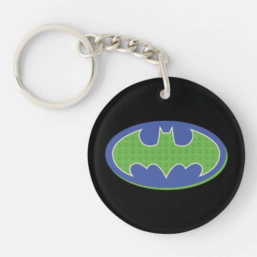 Batman | Paars en groen symbool Sleutelhanger (Voorkant)