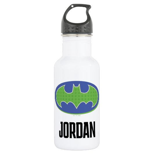 Batman | Paars en groen symbool Waterfles (Voorkant)
