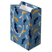 Batman | Patroon rood, blauw en geel Logo Medium Cadeauzakje (Achterkant Gekanteld)