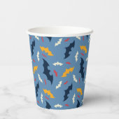 Batman | Patroon rood, blauw en geel Logo Papieren Bekers (Achterkant)