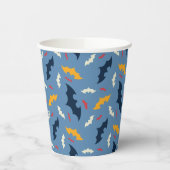 Batman | Patroon rood, blauw en geel Logo Papieren Bekers (Links)