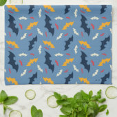 Batman | Patroon rood, blauw en geel Logo Theedoek (Gevouwen)