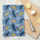 Batman | Patroon rood, blauw en geel Logo Theedoek (Quarter Fold)