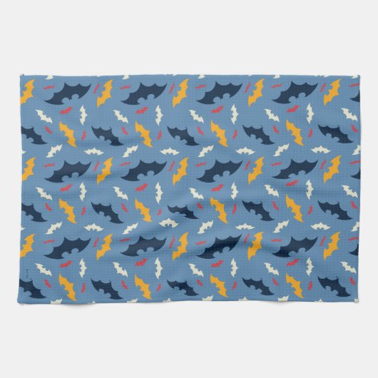 Batman | Patroon rood, blauw en geel Logo Theedoek (Horizontaal)