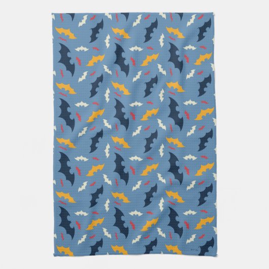 Batman | Patroon rood, blauw en geel Logo Theedoek (Verticaal)