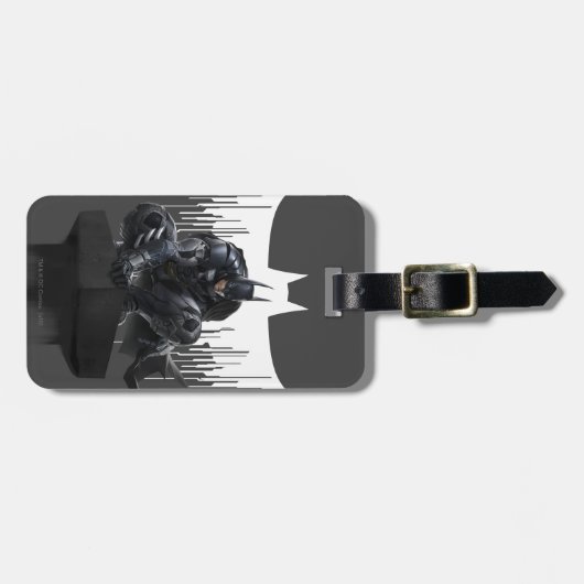 Batman Perched op een pilaar Bagagelabel (Voorkant horizontaal)