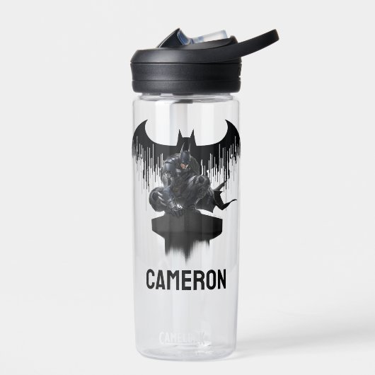 Batman Perched op een pilaar | Jouw namen toevoege Waterfles (Links)