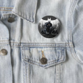 Batman Perched op een pilaar Ronde Button 5,7 Cm (In situ)