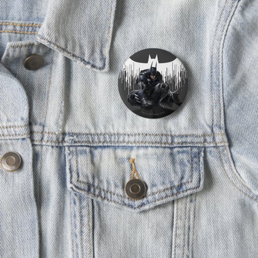 Batman Perched op een pilaar Ronde Button 5,7 Cm (In situ)