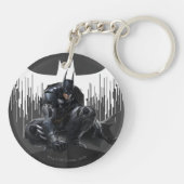 Batman Perched op een pilaar Sleutelhanger (Achterkant)