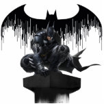 Batman Perched op een pilaar Staand Fotobeeldje<br><div class="desc">Batman: Arkham Knight | Bekijk Batman op een pilaar terwijl hij over Gotham kijkt.</div>