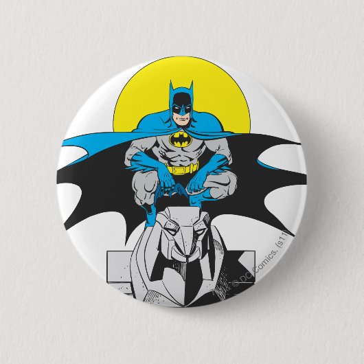 Batman Perches op steenleeuw Ronde Button 5,7 Cm (Voorkant)